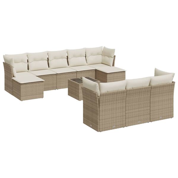 vidaXL Garden Sofa Set Beige
