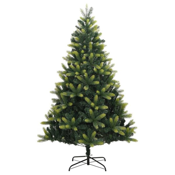 vidaXL Artificial Hinged Christmas Tree Light green and dark green
