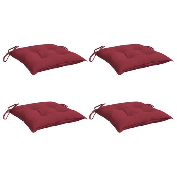vidaXL Chair Cushion Set of 4 Wine Red Oxford fabric (100% polyester)