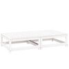 vidaXL Wooden Footstool White Solid pinewood Standard Modular
