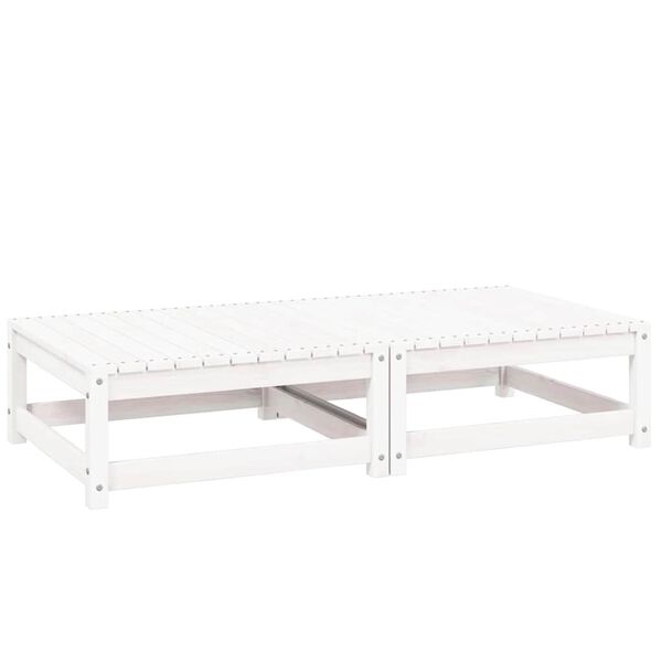 vidaXL Wooden Footstool White Solid pinewood Standard Modular