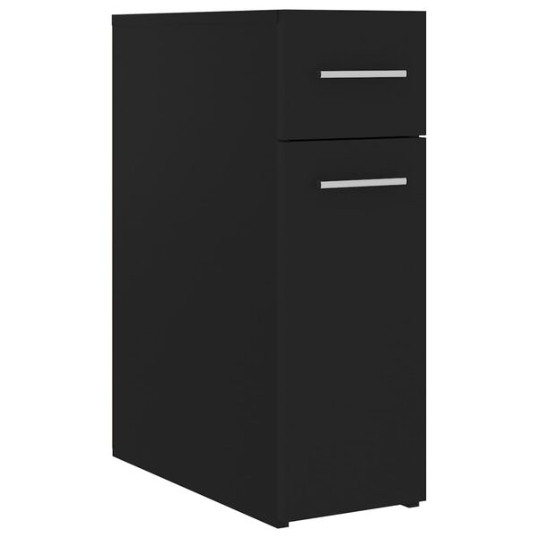 vidaXL Apothecary Cabinet Black Engineered wood Medium