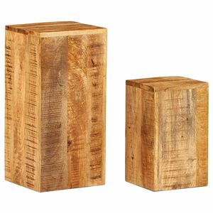 vidaXL Plant Stand Set of 2 Natural Mango Wood Solid Mango Wood