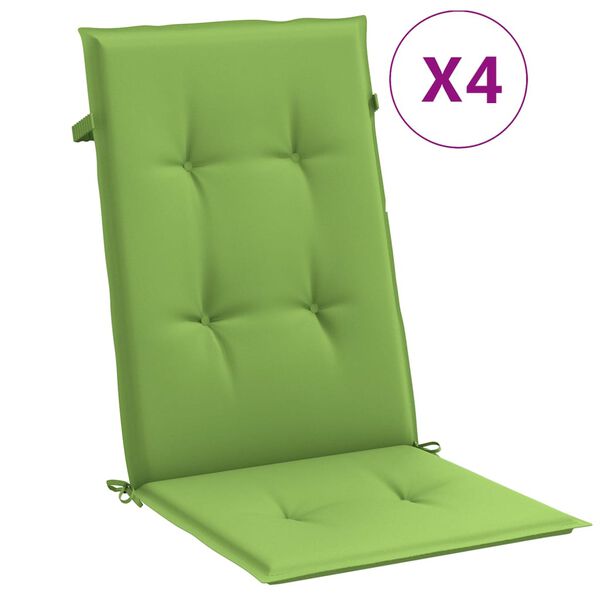 vidaXL Highback Chair Cushion Set of 4 Melange Green 100% polyester