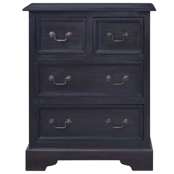 vidaXL Chest of Drawer Light Black Coffee Solid Mahogany Wood Medium