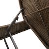 vidaXL Double Sun Lounger with Cushions Brown Poly Rattan
