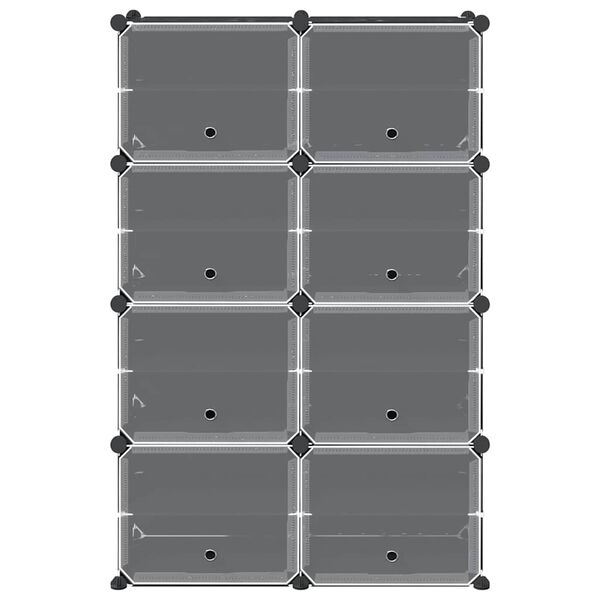vidaXL Storage Cube Organizer Black Polypropylene Medium Modular