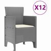 vidaXL Garden Dining Set with Cushion 13 pcs Light gray