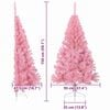 vidaXL Artificial Pre-lit Christmas Tree with 150 LEDs Pink 59.1" PVC