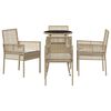 vidaXL Garden Dining Set 5 pcs Beige Poly rattan