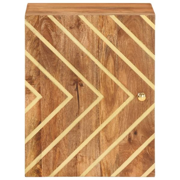 vidaXL Bathroom Wall Cabinet Brown and Black Solid mango wood and MDF