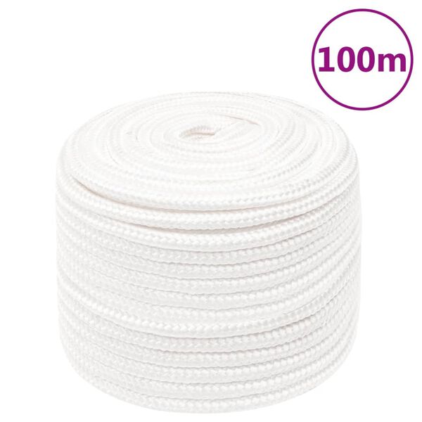 vidaXL Boat Rope Full White 0.55 " 328.1 ' Polypropylene