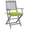vidaXL Folding Patio Chairs 2 pcs with Cushions Solid Acacia Wood (46333+314893)