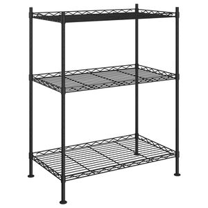 vidaXL 3-Tier Storage Rack 23.6x13.8x29.9" Black 330.7 lb