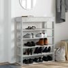 vidaXL Shoe Rack Concrete Gray Engineered Wood Slim Shoe Rack