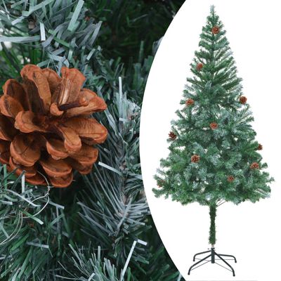 vidaXL Artificial Pre-lit Christmas Tree with Ball Set&Pinecones 70.9"