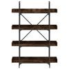 vidaXL Bookcase Smoked Oak Engineered Wood, Metal 39.4 x 13.0 x 57.3 in