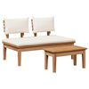 vidaXL Garden Bench 2 pcs Brown Solid Teak wood