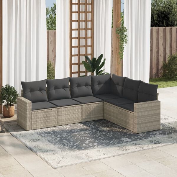 vidaXL Garden Sofa Set Light Grey