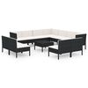 vidaXL Garden Lounge Set Black PE rattan 13 piece set Modular
