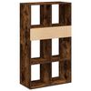 vidaXL Book Cabinet Smoked Oak Engineered Wood 26.0 x 12.2 x 44.1 in