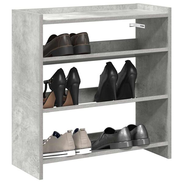 vidaXL Shoe Rack Concrete gray Engineered wood Slim Shoe Rack