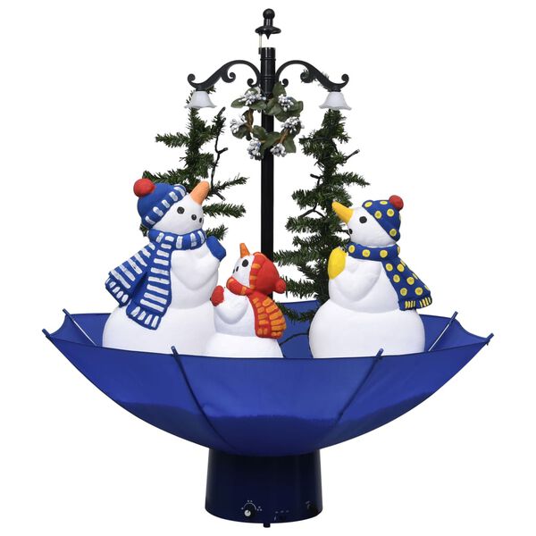 vidaXL Snowing Christmas Tree Blue, Green, White PVC, polyester and plastic
