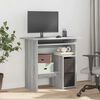 vidaXL Desk Grey Sonoma Engineered Wood Compact Computer Desk