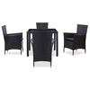 vidaXL Garden Table And Chair Black