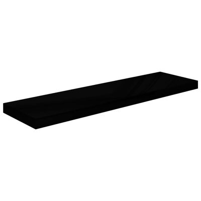 vidaXL Floating Wall Shelves 4 pcs High Gloss Black 35.4"x9.3"x1.5" MDF
