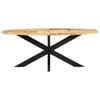 vidaXL Dining Table Rough Mango Wood Large Durable Dining Table Oval
