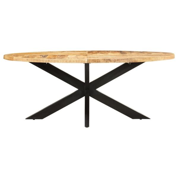 vidaXL Dining Table Rough Mango Wood Large Durable Dining Table Oval