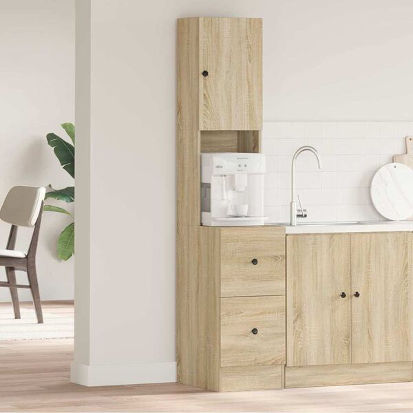 vidaXL Kitchen Cabinet Beige 13.78 x 19.69 x 70.87 in Engineered Wood