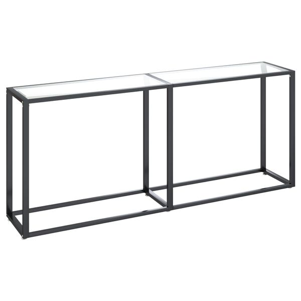 vidaXL Console Table Clear Tempered glass, Powder-coated steel