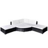 vidaXL Garden Table And Chairs Black and Cream White