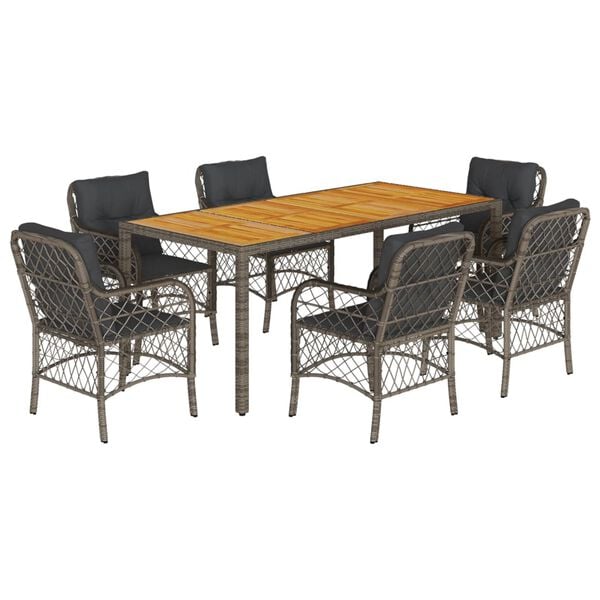 vidaXL Garden Dining Set Grey