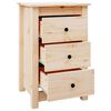 vidaXL Bedside Cabinet Set of 2 Natural Wood Solid pine wood (untreated)