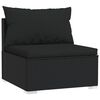 vidaXL Garden Lounge Set Black PE rattan, powder-coated steel, polyester