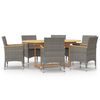 vidaXL Patio Dining Set Set of 6 Gray