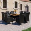 vidaXL Garden Dining Set Black