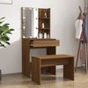 vidaXL Dressing Table Set With Led Brown oak Engineered wood, acrylic