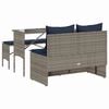 vidaXL 3 Piece Patio Dining Set with Cushions Gray Poly Rattan