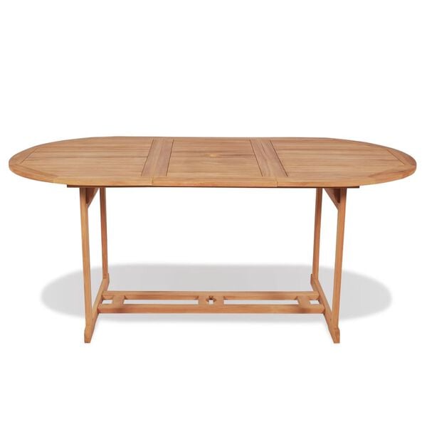 vidaXL Dining Table Teak Solid Teak Wood 70.9 in x 35.4 in x 29.5 in