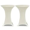 vidaXL Table Cover Set of 2 Cream 90% Polyester, 10% Elastane Ø31.5 in