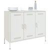 vidaXL Sideboard White Cold-rolled steel Medium Sideboard Rectangular