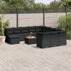 vidaXL Garden Sofa Set Black PE Rattan Medium UV-resistant materials