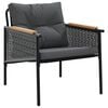 vidaXL Balcony Furniture Set Black Powder-coated steel
