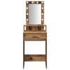 vidaXL Dressing Table Brown 19.69 x 16.14 x 55.12 in Engineered Wood