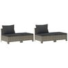 vidaXL Garden Lounge Set Grey PE rattan, Powder-coated steel