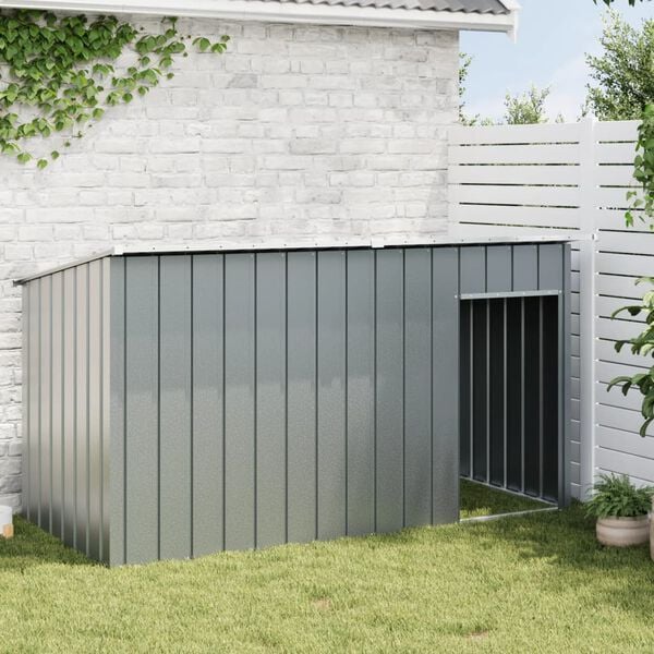 vidaXL Dog House Anthracite Galvanized Steel 77.2 x 35.8 x 43.3 in
